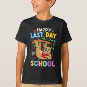 Laatste Schooldag Kind Leraar Schattige Luiaard Af T-shirt