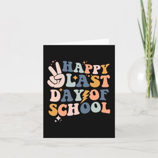 Laatste Schooldag Kinderen Leraar Student Afstuder Kaart (Voorkant)