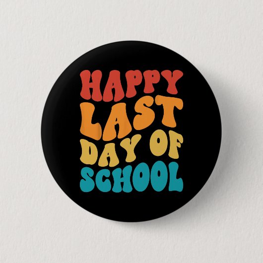 Laatste Schooldag Laatste Schooldag Leraar Stud Ronde Button 5,7 Cm (Voorkant)