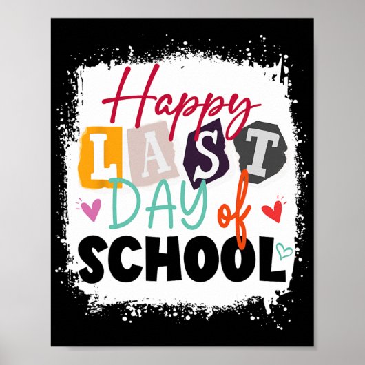 Laatste Schooldag Leraar & Kinderen Poster (Voorkant)