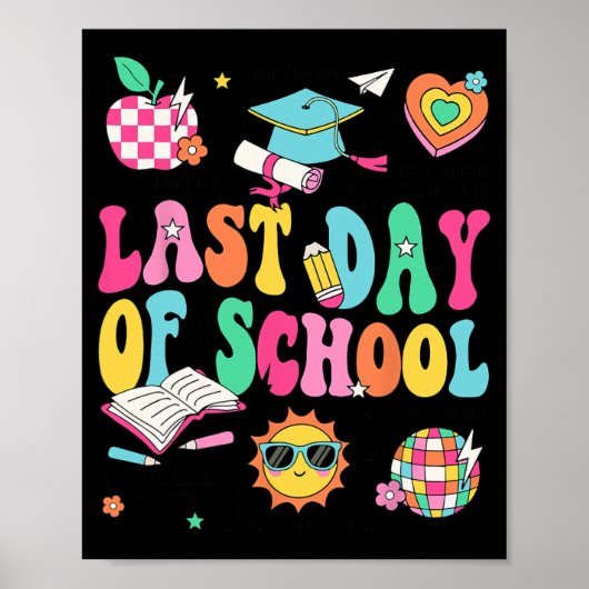 Laatste Schooldag Leraar Jongen Meisje Afstuderen  Poster (Voorkant)