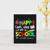 Laatste Schooldag Leraar Kinderen Afstuderen Laats Kaart (Gele Bloem)