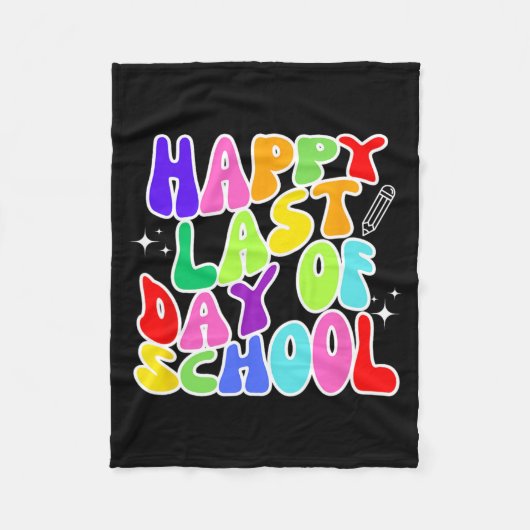 Laatste Schooldag Leraar Student Afstuderen 5  Fleece Deken (Voorkant)