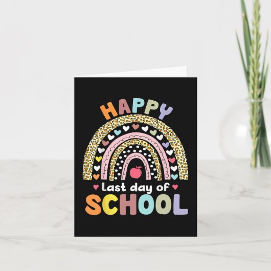Laatste Schooldag Leraar Student Afstuderen Regen Kaart (Voorkant)