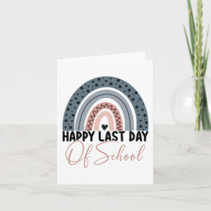 Laatste Schooldag Leraar Student Regenboog Afstude Kaart
