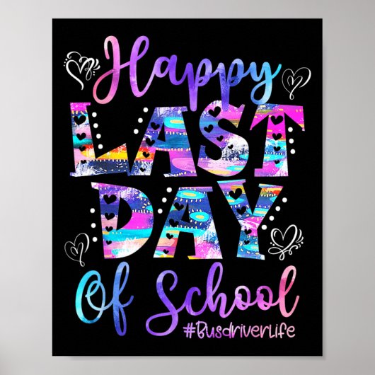Laatste schooldag Leven van buschauffeur Zomer gra Poster (Voorkant)