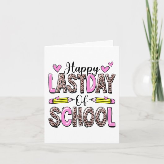 Laatste Schooldag Luipaard Docent Student Afstuder Kaart (Voorkant)
