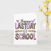 Laatste Schooldag Luipaard Docent Student Afstuder Kaart (Gele Bloem)