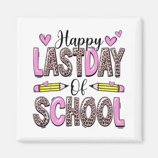 Laatste Schooldag Luipaard Leraar Student Afstuder Magneet (Voorkant)