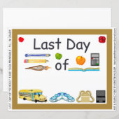 Laatste schooldag Ouderkind 10x8 Tekenpapier (Voorkant / Achterkant)