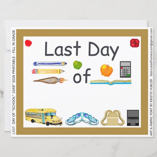 Laatste schooldag Ouderkind 10x8 Tekenpapier (Voorkant)