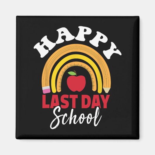 Laatste Schooldag Regenboog Luipaard Docent Studen Magneet (Voorkant)