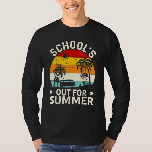 Laatste Schooldag Retro Scholen Sluiten Voor De Zo T-shirt (Voorkant)
