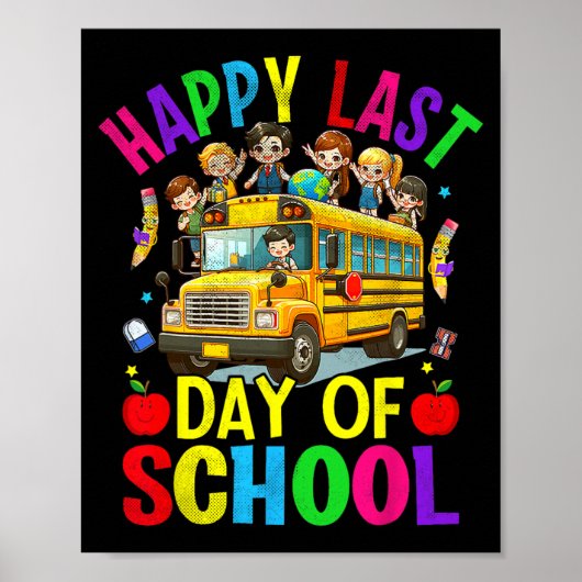 Laatste Schooldag Schattige Schoolbus Student Lera Poster (Voorkant)