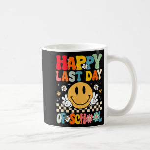 Laatste Schooldag Smile Groovy Face Leraar Zomer Koffiemok