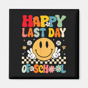 Laatste Schooldag Smile Groovy Face Leraar Zomer Magneet