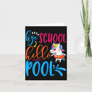 Laatste Schooldag Vaarwel School Hallo Zwembad Zom Kaart