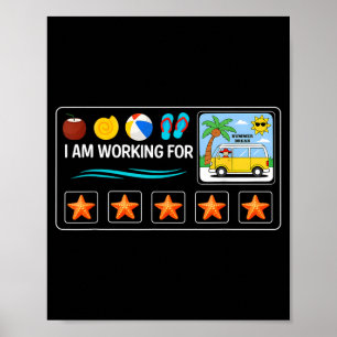 Laatste schooldag, werken aan de zomervakantie poster