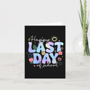Laatste Schooldag Zomerstop Bloemige Leraar Kind Kaart