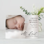 Laatste script 4 Foto Baby Geboorteaankondiging Aankondiging (Staand voorkant)