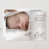 Laatste script 4 Foto Baby Geboorteaankondiging Aankondiging (Voorkant / Achterkant)