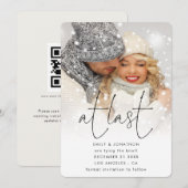 Laatste script foto Bekleding QR Winter Weddenscha Save The Date (Voorkant / Achterkant)