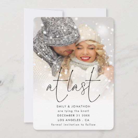 Laatste script foto Bekleding QR Winter Weddenscha Save The Date (Voorkant)