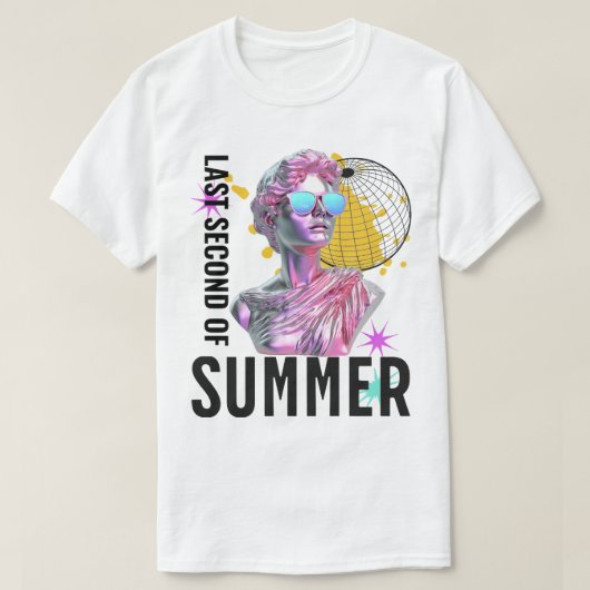 Laatste seconde van de zomer Retro Vaporwave Statu T-shirt (Design voorkant)