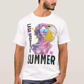Laatste seconde van de zomer Retro Vaporwave Statu T-shirt (Voorkant)