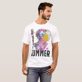 Laatste seconde van de zomer Retro Vaporwave Statu T-shirt (Voorkant volledig)