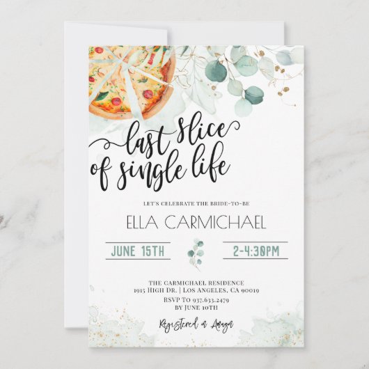 Laatste segment van Single Life-Vrijgezellenfeest Kaart (Voorkant)