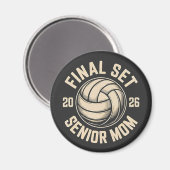 Laatste set Senior Mom 2026 Afstuderen Volleybal Magneet (Voorkant / Achterkant)