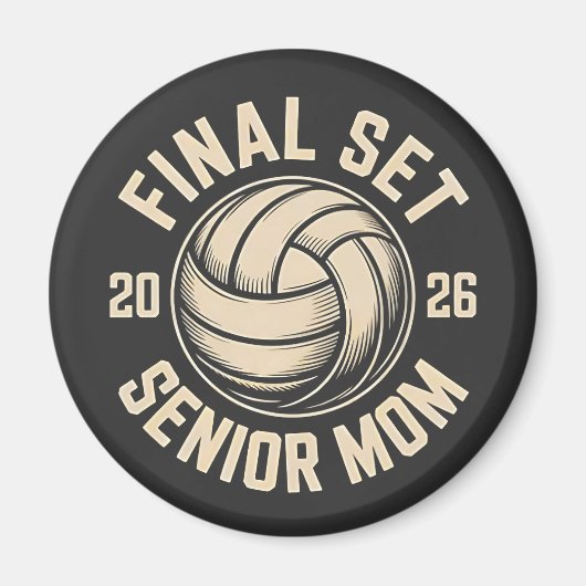 Laatste set Senior Mom 2026 Afstuderen Volleybal Magneet (Voorkant)