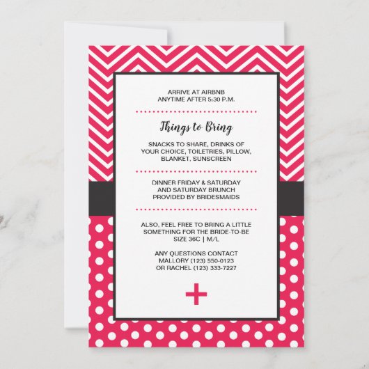 Laatste Shot Bridal Shower Uitnodiging (Achterkant)