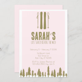 Laatste Shred Skiing Winter Bachelorette Party Kaart