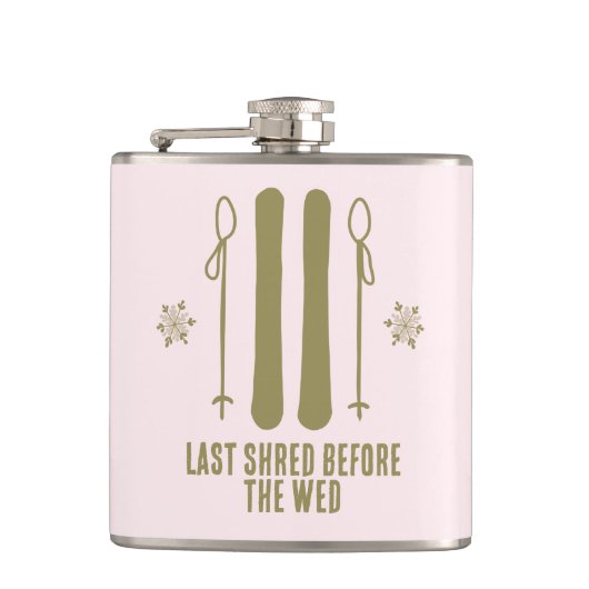 Laatste Shred Winter Ski Bachelorette Party Heupfles (Voorkant)