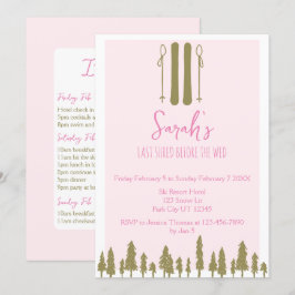 Laatste Shred Winter Ski Bachelorette Party Kaart