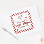 Laatste Snee Pizza Jongste Meisje Weekend Feest Fa Vierkante Sticker (Envelop)