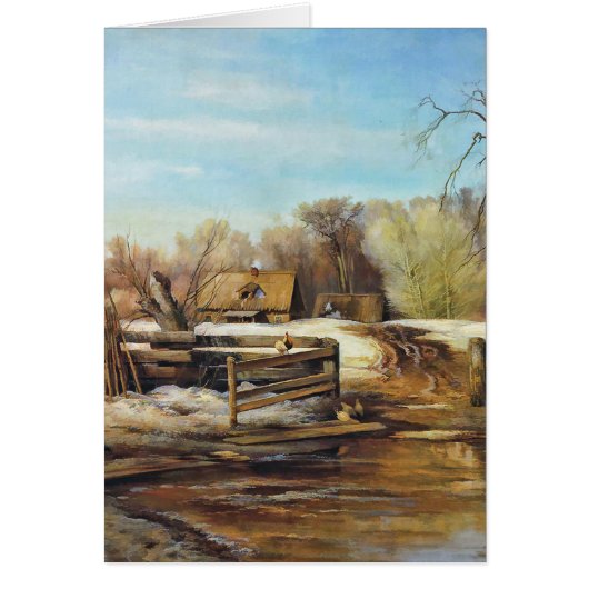 Laatste sneeuw op een lente Boerderij Blank (Voorkant)