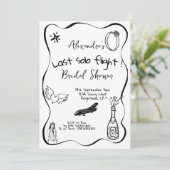 Laatste Solo Flight Hand Bruids Douche Uitnodiging (Staand voorkant)