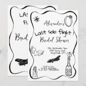 Laatste Solo Flight Hand Bruids Douche Uitnodiging (Voorkant / Achterkant)