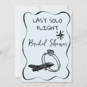 Laatste solo vlucht getrokken bruids douche uitnod kaart (Achterkant)