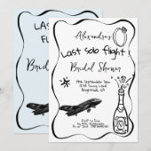 Laatste solo vlucht getrokken bruids douche uitnod kaart (Voorkant / Achterkant)