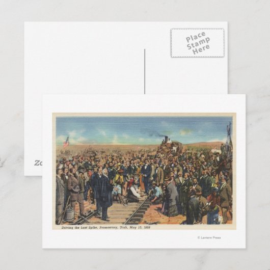 Laatste Spike rijden - Spoorwegspoor Briefkaart (Voorkant / Achterkant)