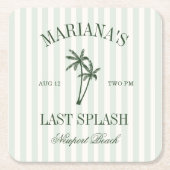 Laatste Splash Beach Palms Bachelorette Kartonnen Onderzetters (Voorkant)