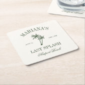 Laatste Splash Beach Palms Bachelorette Kartonnen Onderzetters (Schuin)