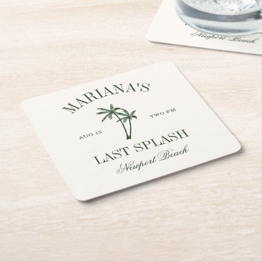 Laatste Splash Beach Palms Bachelorette Kartonnen Onderzetters (Schuin)