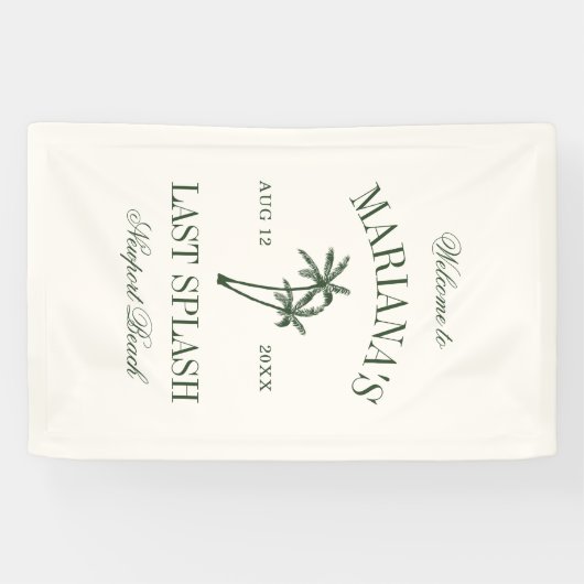 Laatste Splash Beach Palms Bachelorette Spandoek (Horizontaal)