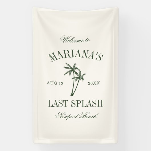 Laatste Splash Beach Palms Bachelorette Spandoek (Verticaal)
