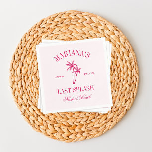 Laatste Splash Beach Palms Heet Roze Bachelorette Servet
